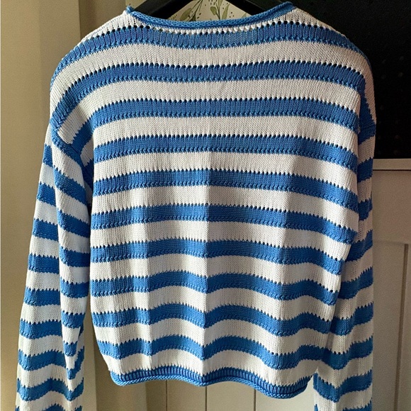 Z Supply Blue and White Striped Sweater - Picture 4 of 10